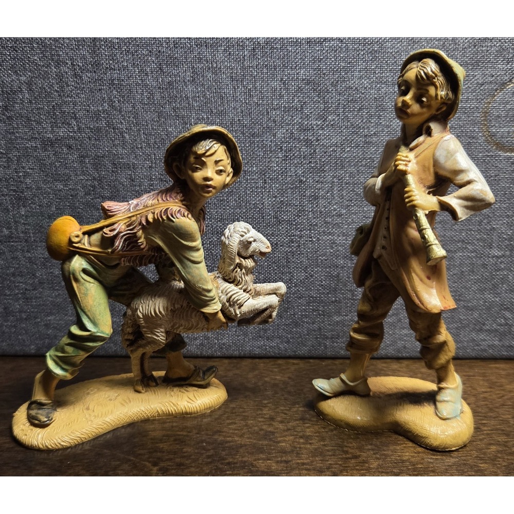 Fantanini Depose Italy Set/2 Aaron The Shepherd & Daniel The Musician Vtg 1983